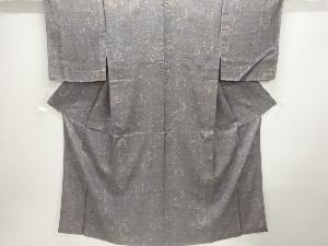 変わり格子に花模様織出し手織り紬着物